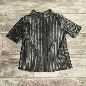 Crinkle velvet cowel neck top